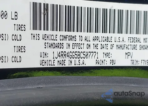 2011 Jeep Grand Cherokee Laredo z USA, uszkodzony, nr VIN 1J4RR4GG5BC507771